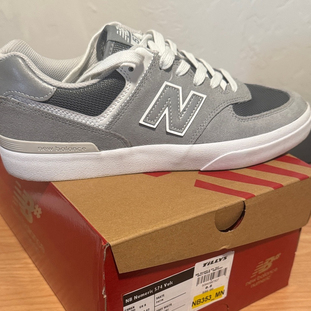 New Balance Gray and White Sneakers